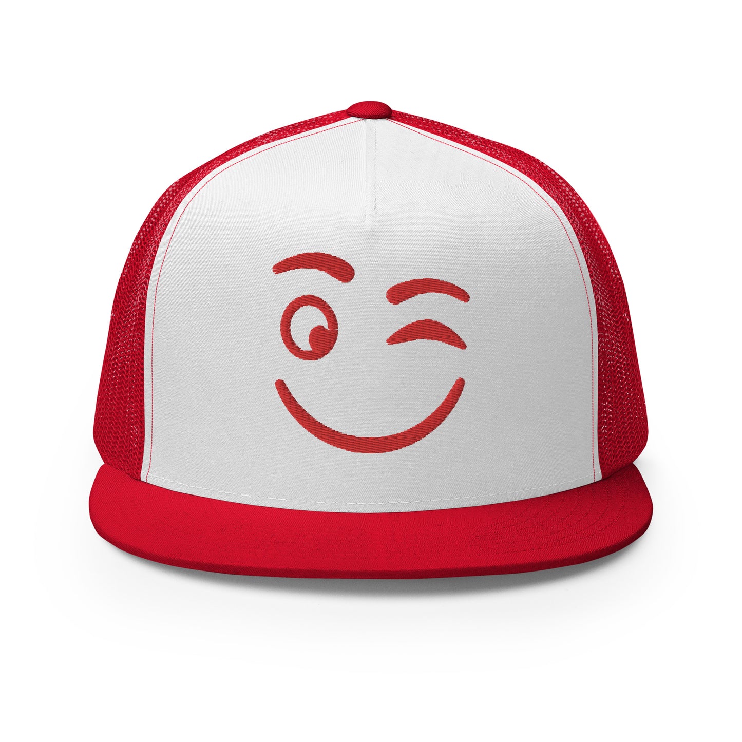 Casquette Trucker de couleur rouge "Sourire Clin d'Oeil"