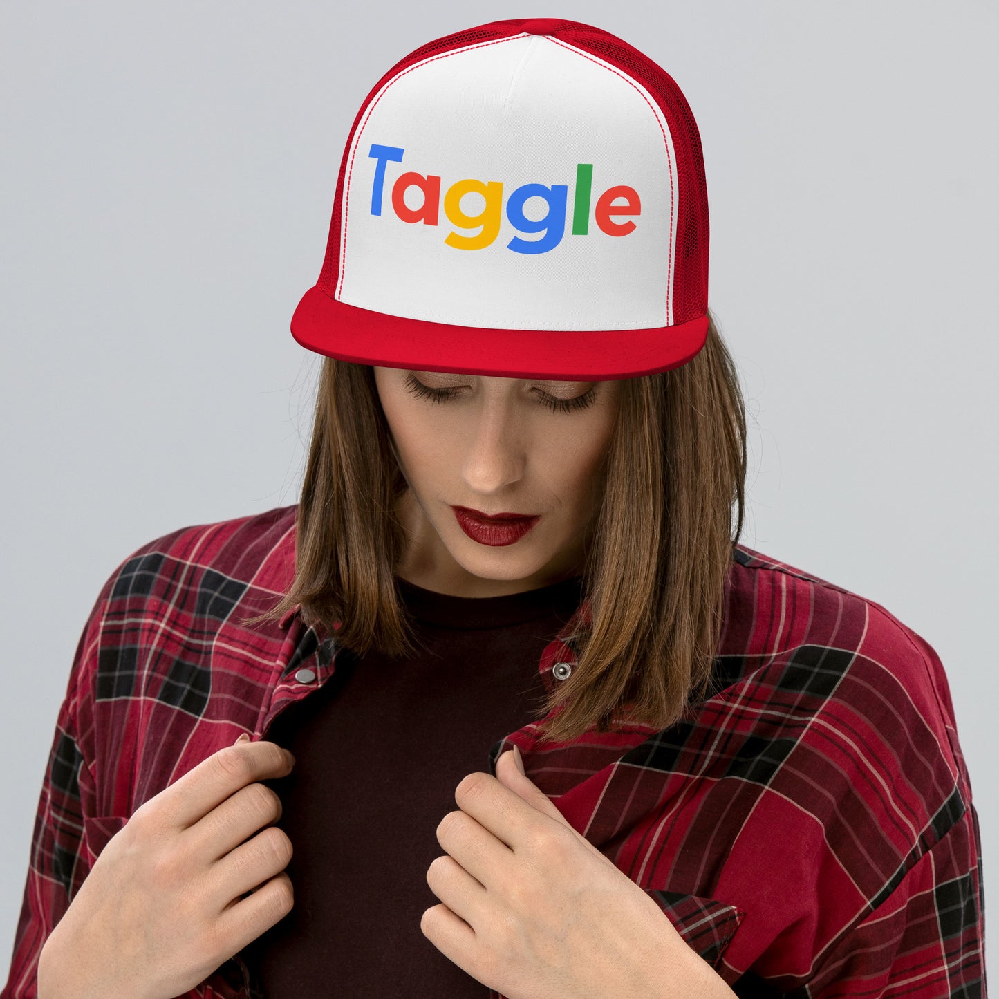 Casquette Trucker, brodée « Taggle », vue de face, image 3