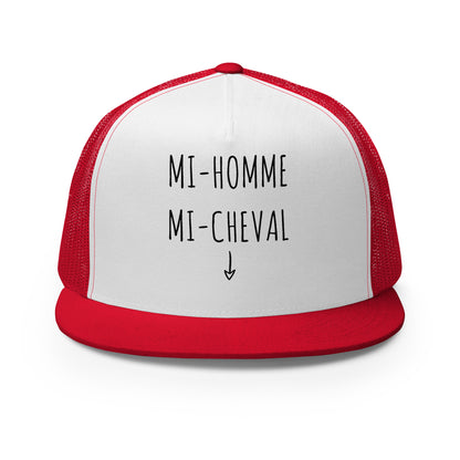 Casquette Trucker, brodée « Mi-Homme / Mi-Cheval », vue de face, image 7