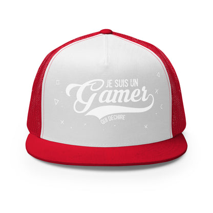 Casquette Trucker, brodée « Je suis un gamer qui déchire », vue de face, image 31