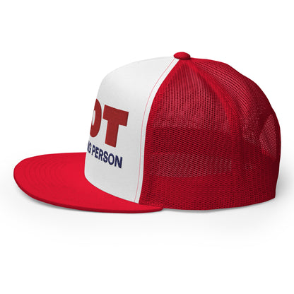 Casquette Trucker de couleur rouge "Not A Morning Person"