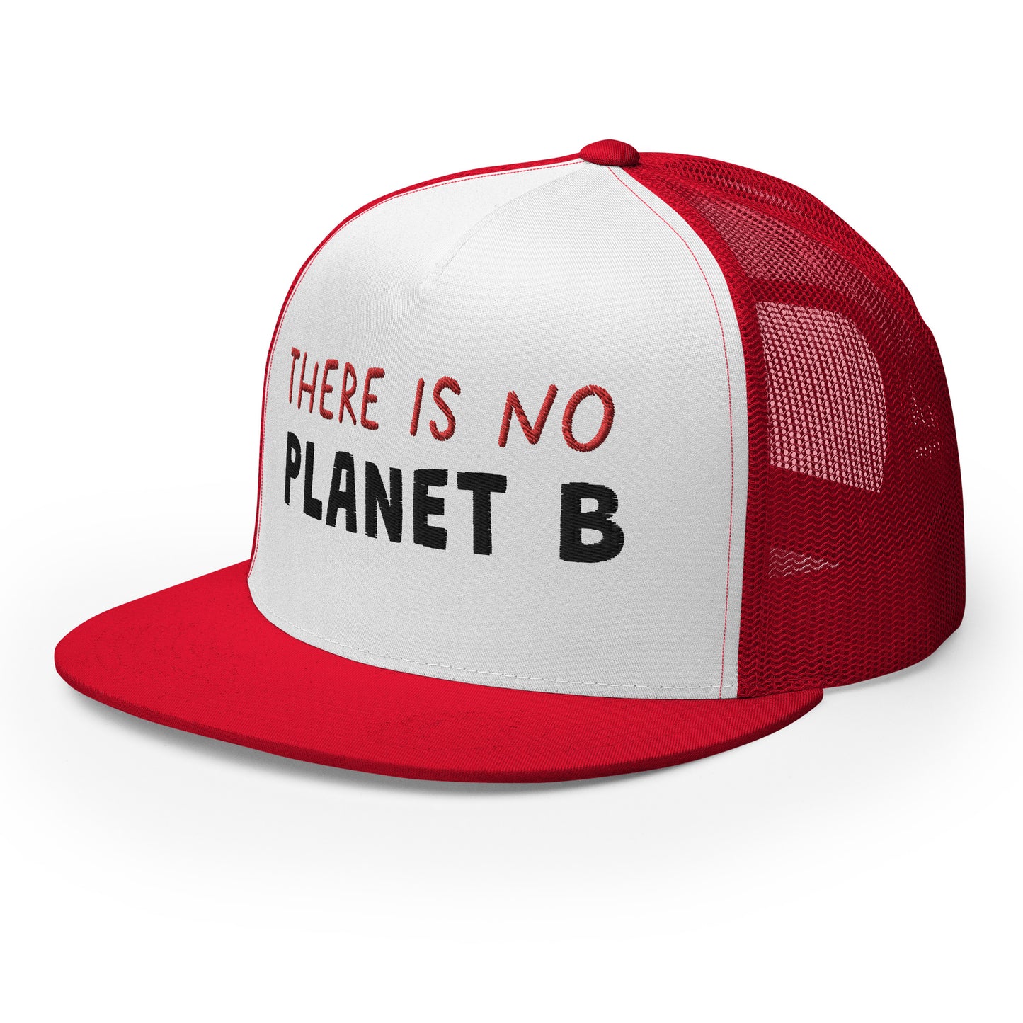 Casquette Trucker de couleur rouge "There is no Planet B"