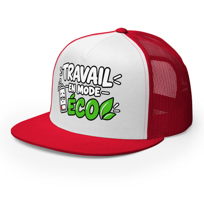 Casquette Trucker, brodée « travail en mode éco », vue de trois quarts, image 38