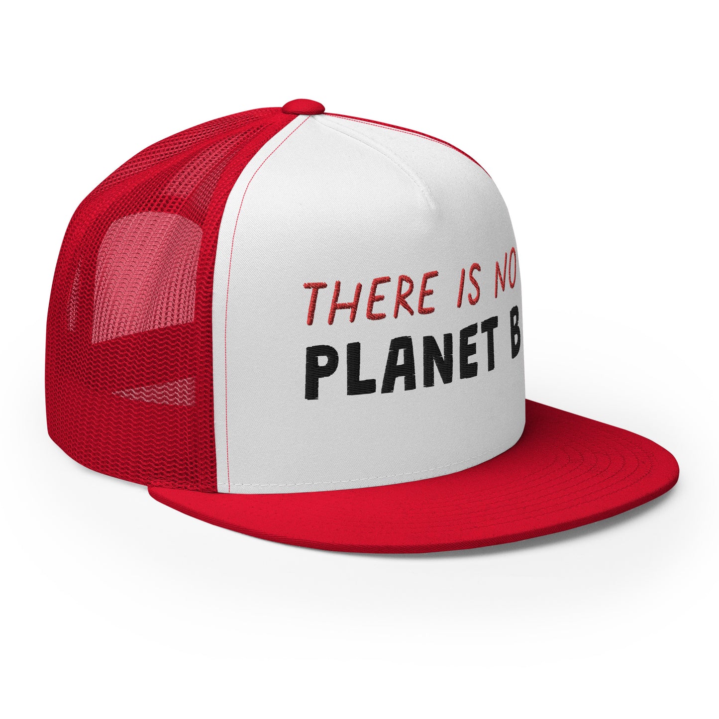 Casquette Trucker de couleur rouge "There is no Planet B"