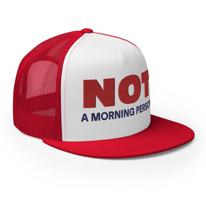 Casquette Trucker de couleur rouge "Not A Morning Person"