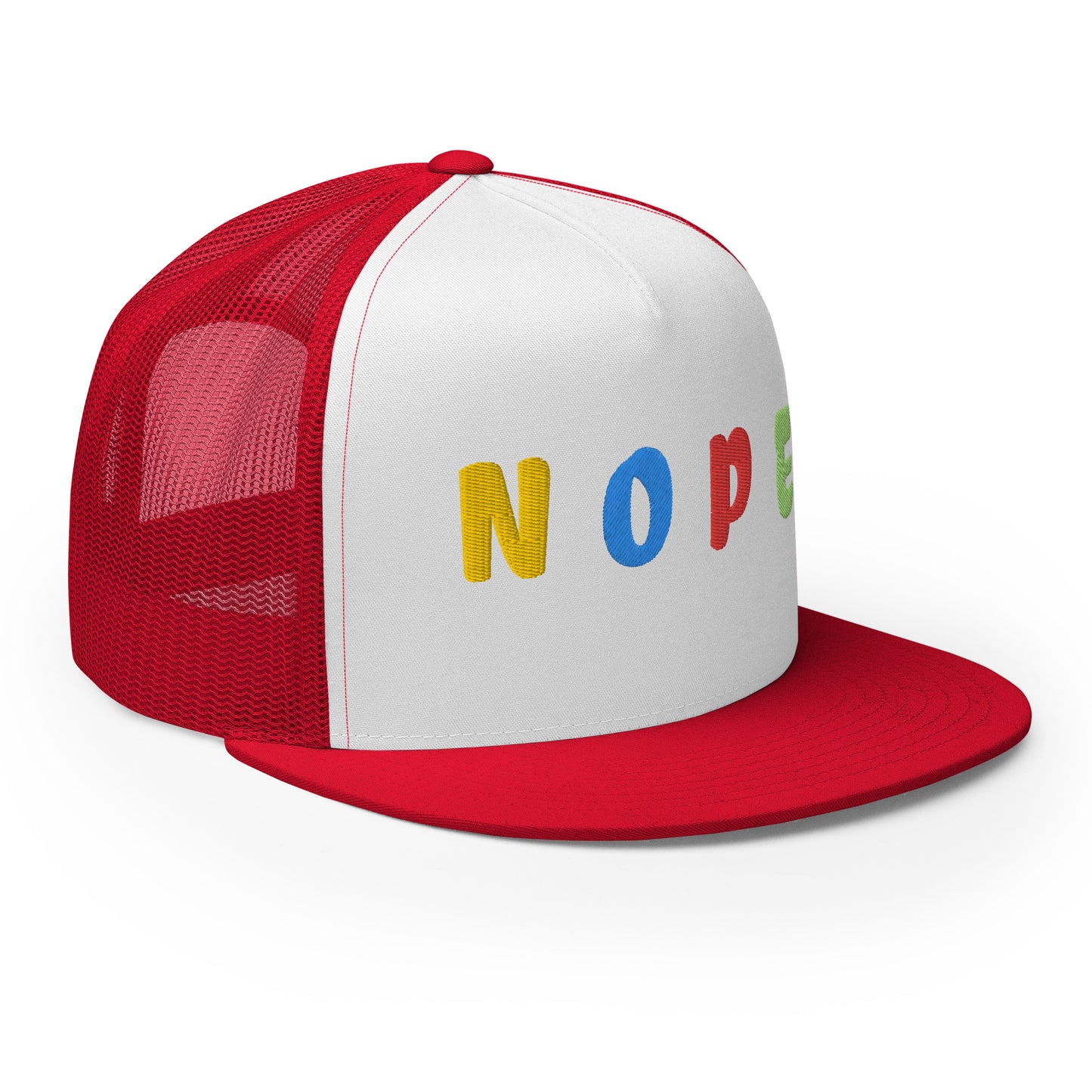 Casquette Trucker de couleur rouge "NOPE"