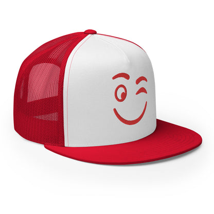 Casquette Trucker de couleur rouge "Sourire Clin d'Oeil"