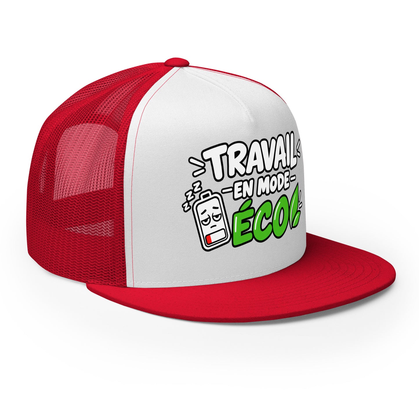 Casquette Trucker, brodée « travail en mode éco », vue de trois quarts, image 40
