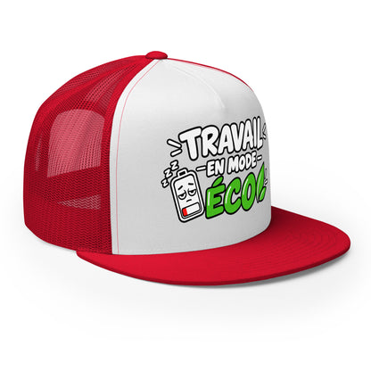 Casquette Trucker, brodée « travail en mode éco », vue de trois quarts, image 40
