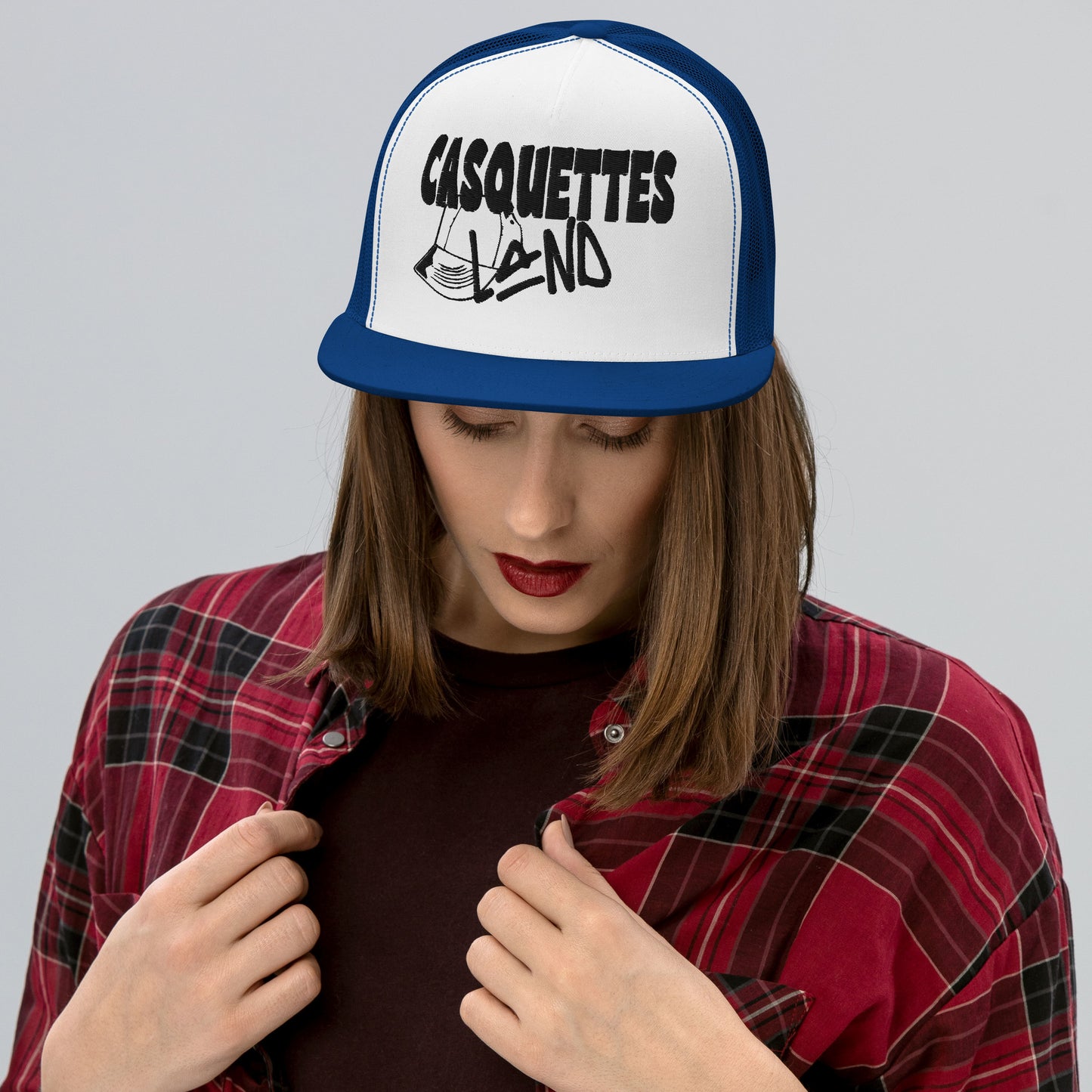 Casquette Trucker de couleur bleu "Casquettes Land"