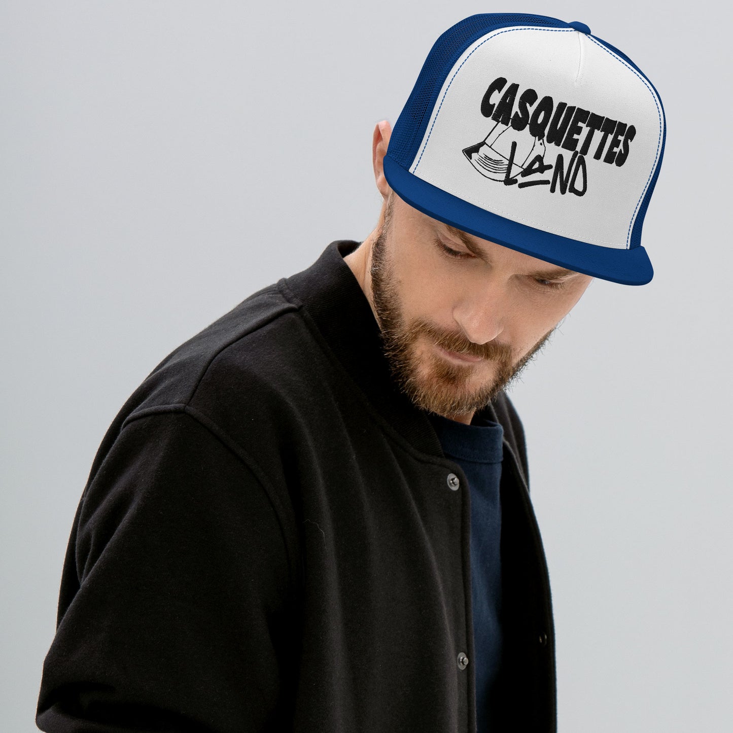 Casquette Trucker de couleur bleu "Casquettes Land"