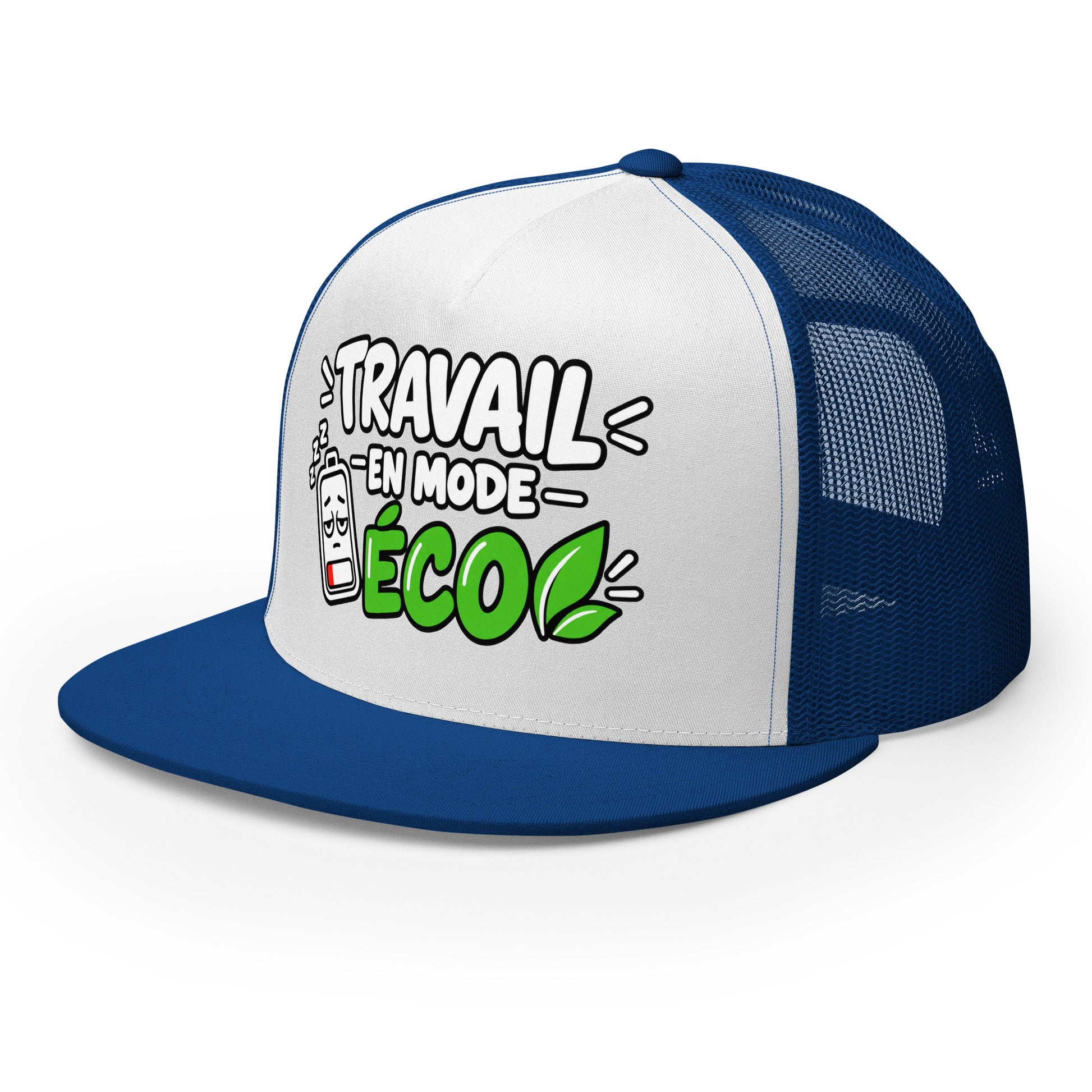 Casquette Trucker, brodée « travail en mode éco », vue de trois quarts, image 48