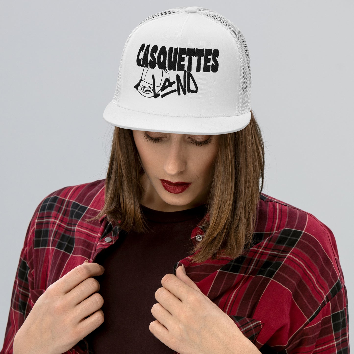 Casquette Trucker de couleur blanche "Casquettes Land"