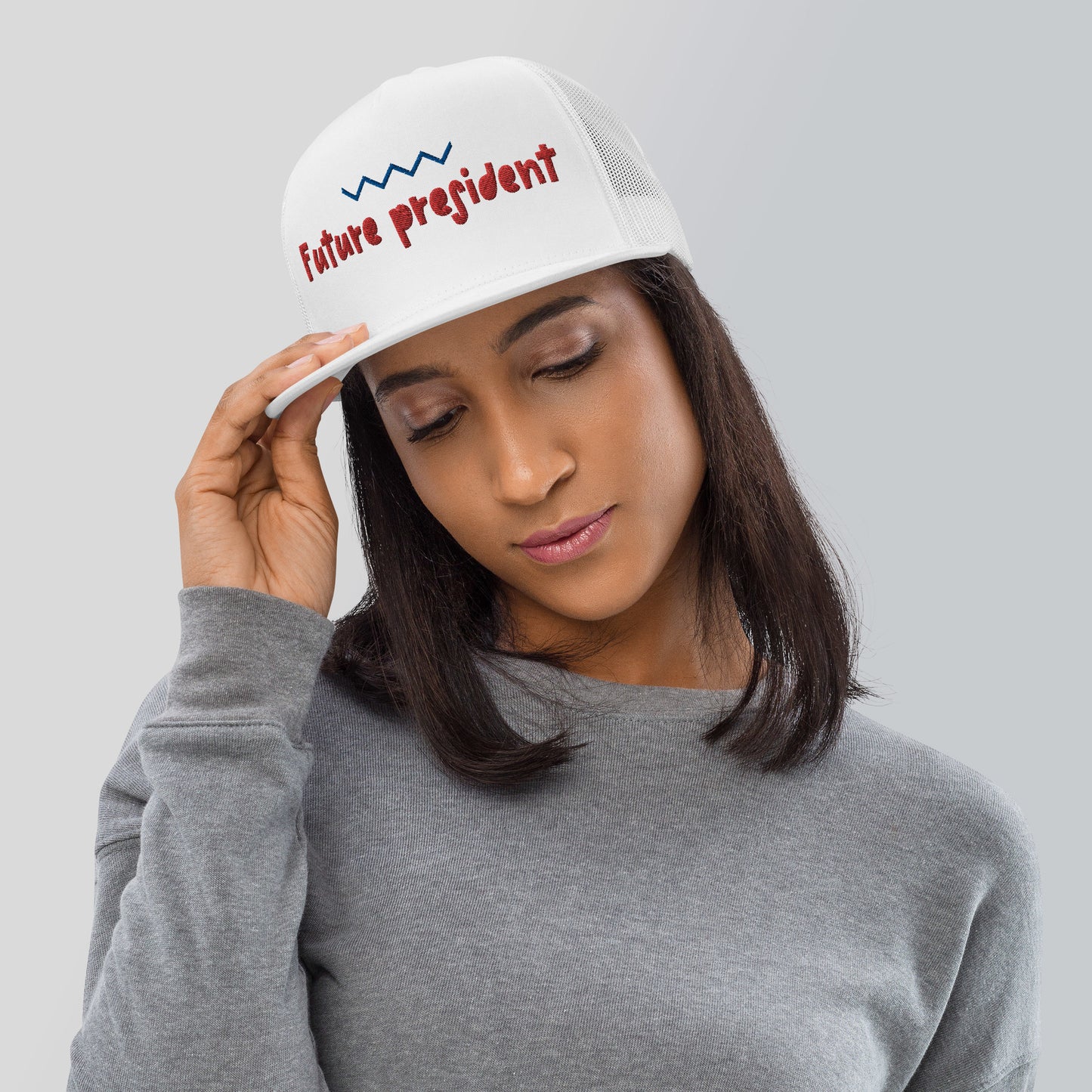 Casquette Trucker de couleur blanche "Future President"