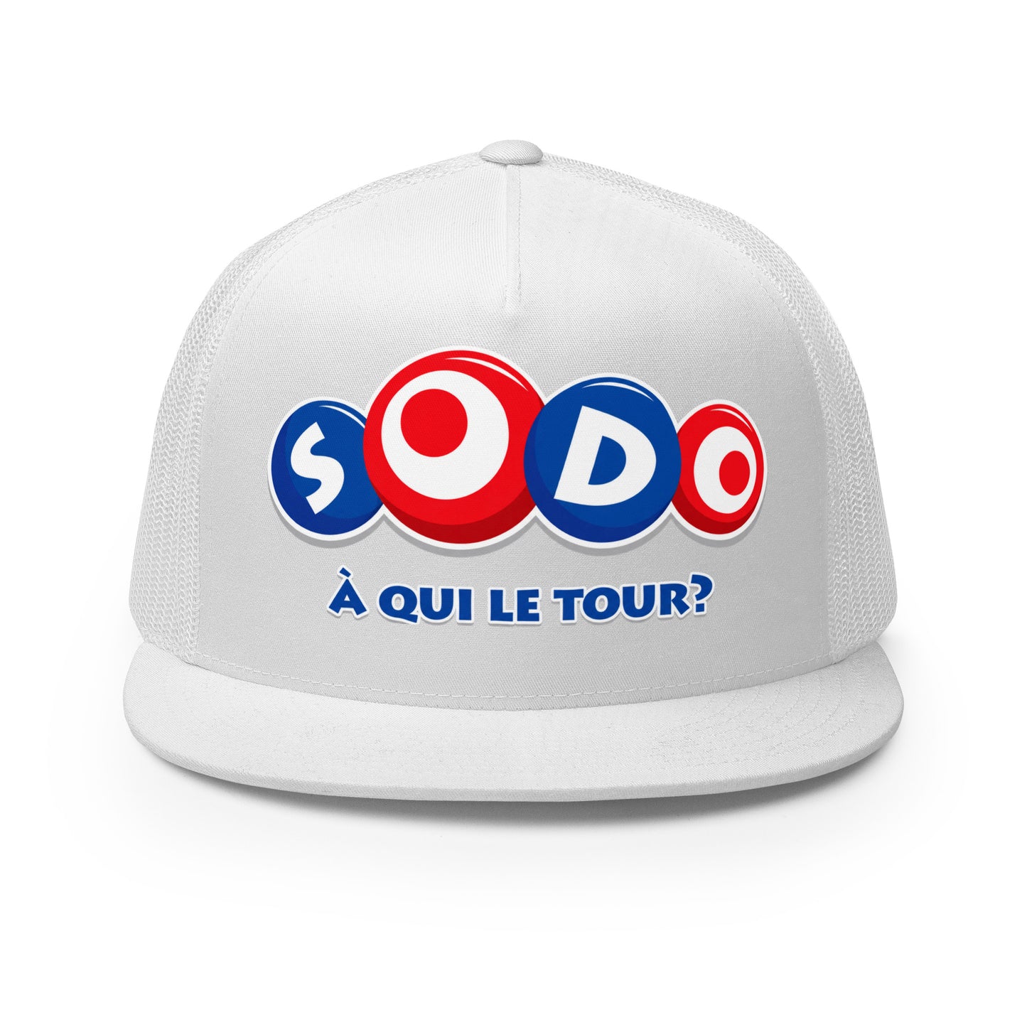 Casquette Trucker, brodée « Sodo, à qui le tour ? », vue de face, image 35