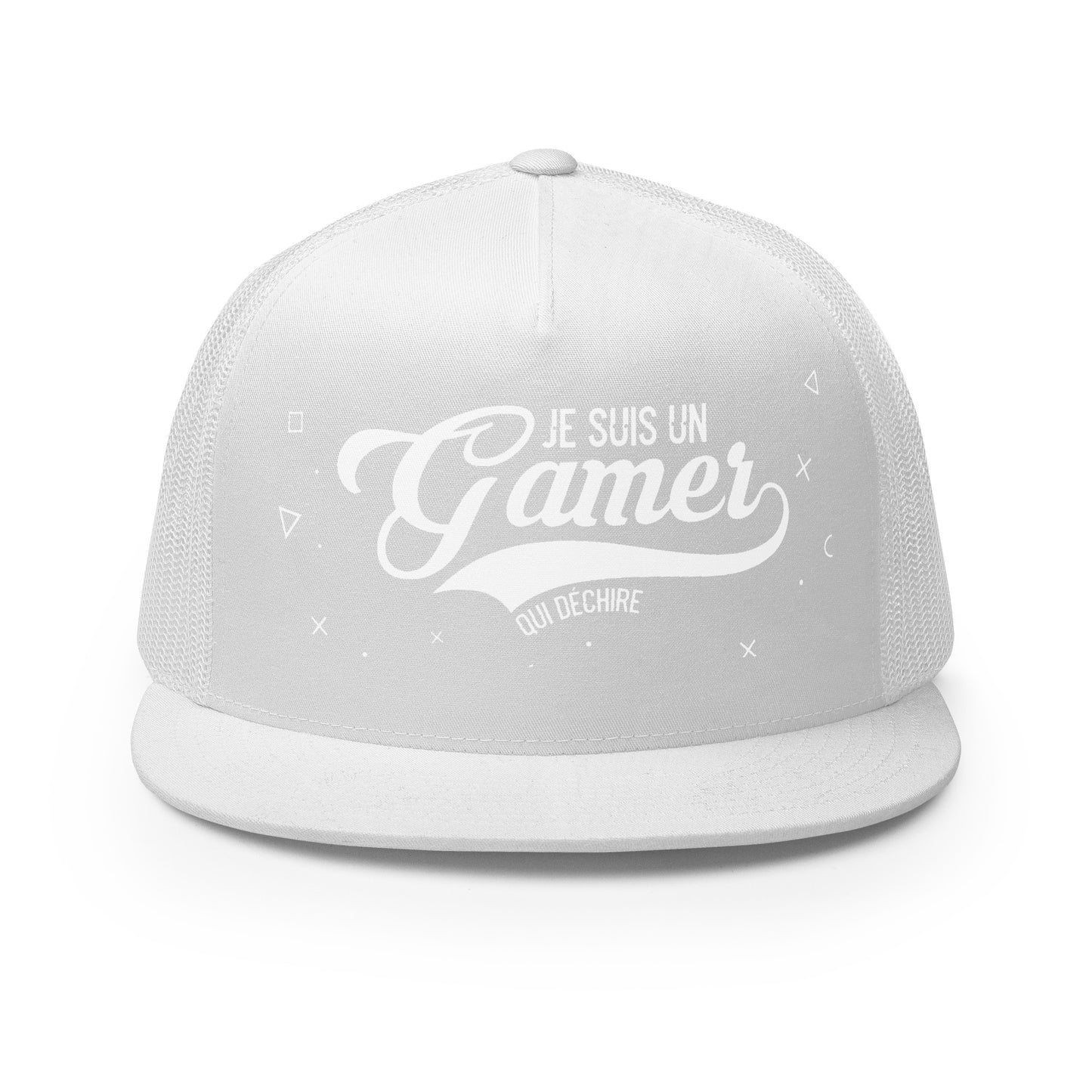 Casquette Trucker, brodée « Je suis un gamer qui déchire », vue de face, image 55