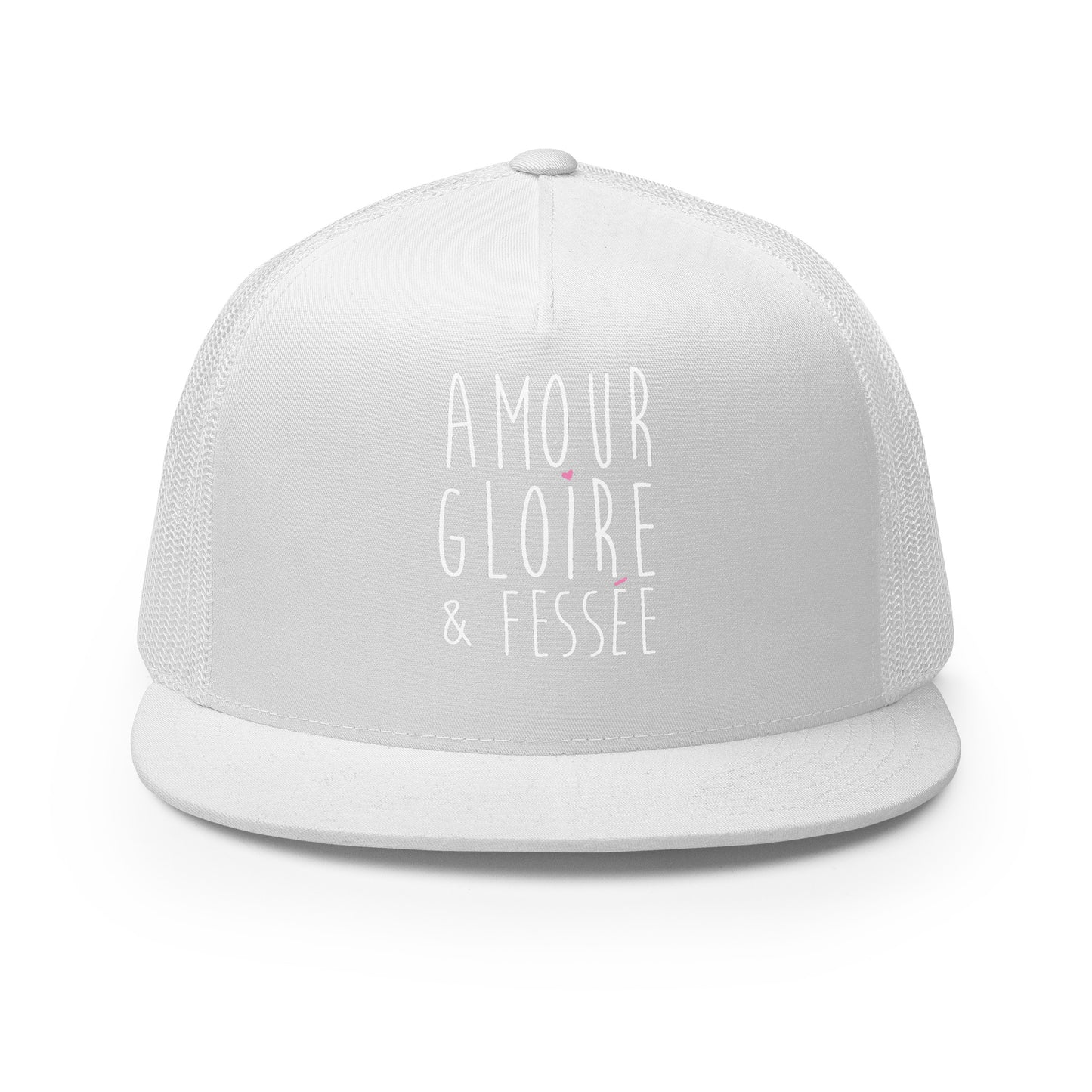 Casquette Trucker, brodée « Amour, Gloire & Fessée », vue de face, image 55