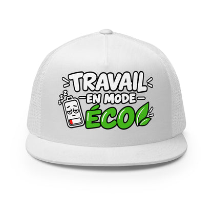 Casquette Trucker, brodée « travail en mode éco », vue de face, image 2
