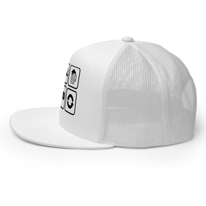 Casquette Trucker, brodée « Café, Voyage, Alcool, Sexe, Dormir et recommencer », image 33