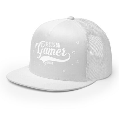 Casquette Trucker, brodée « Je suis un gamer qui déchire », vue de trois quarts, image 58