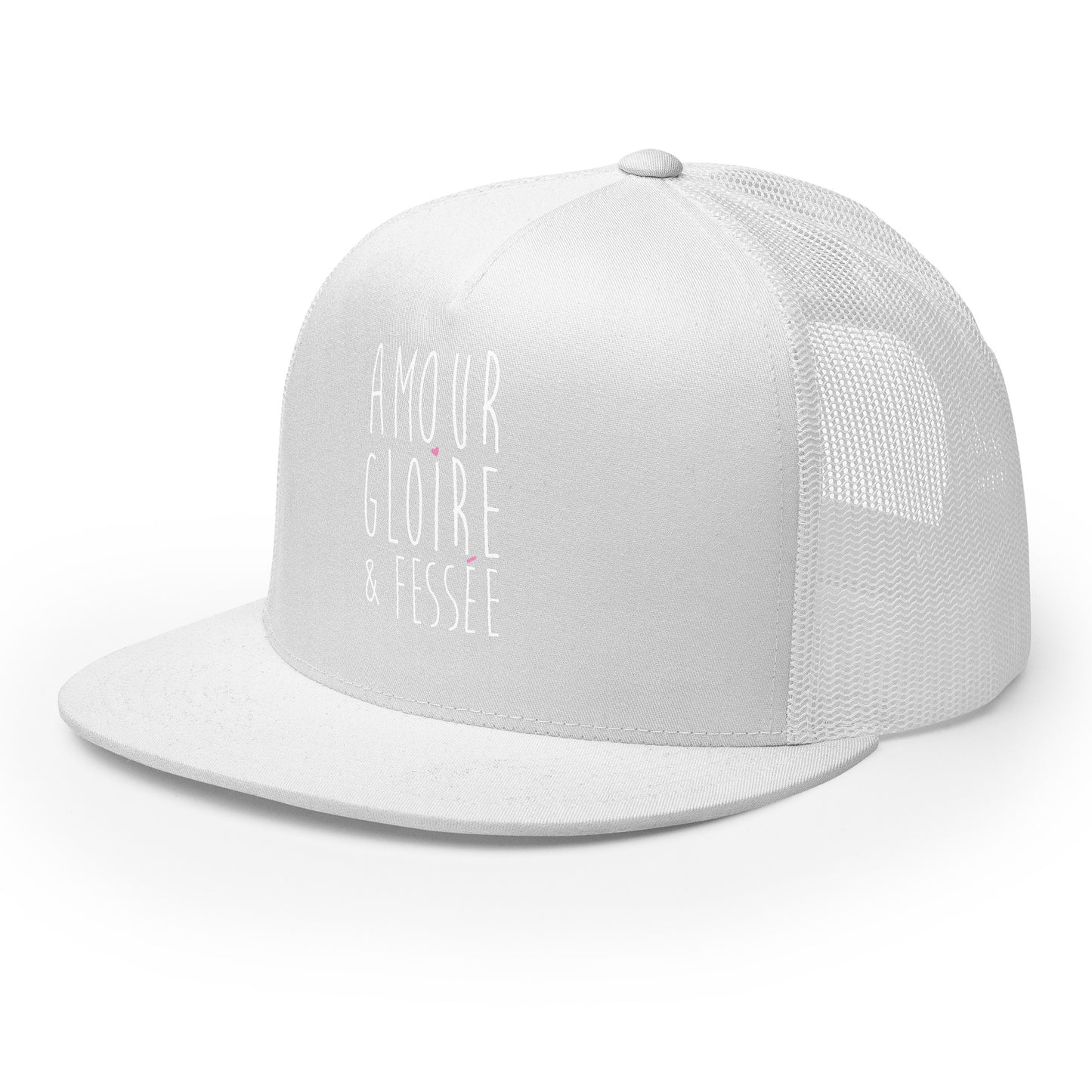 Casquette Trucker, brodée « Amour, Gloire & Fessée », vue de trois quarts, image 58