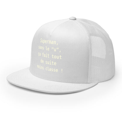 Casquette Trucker, brodée « , ça fait tout de suite moins classe ! », vue de trois quarts, image 58
