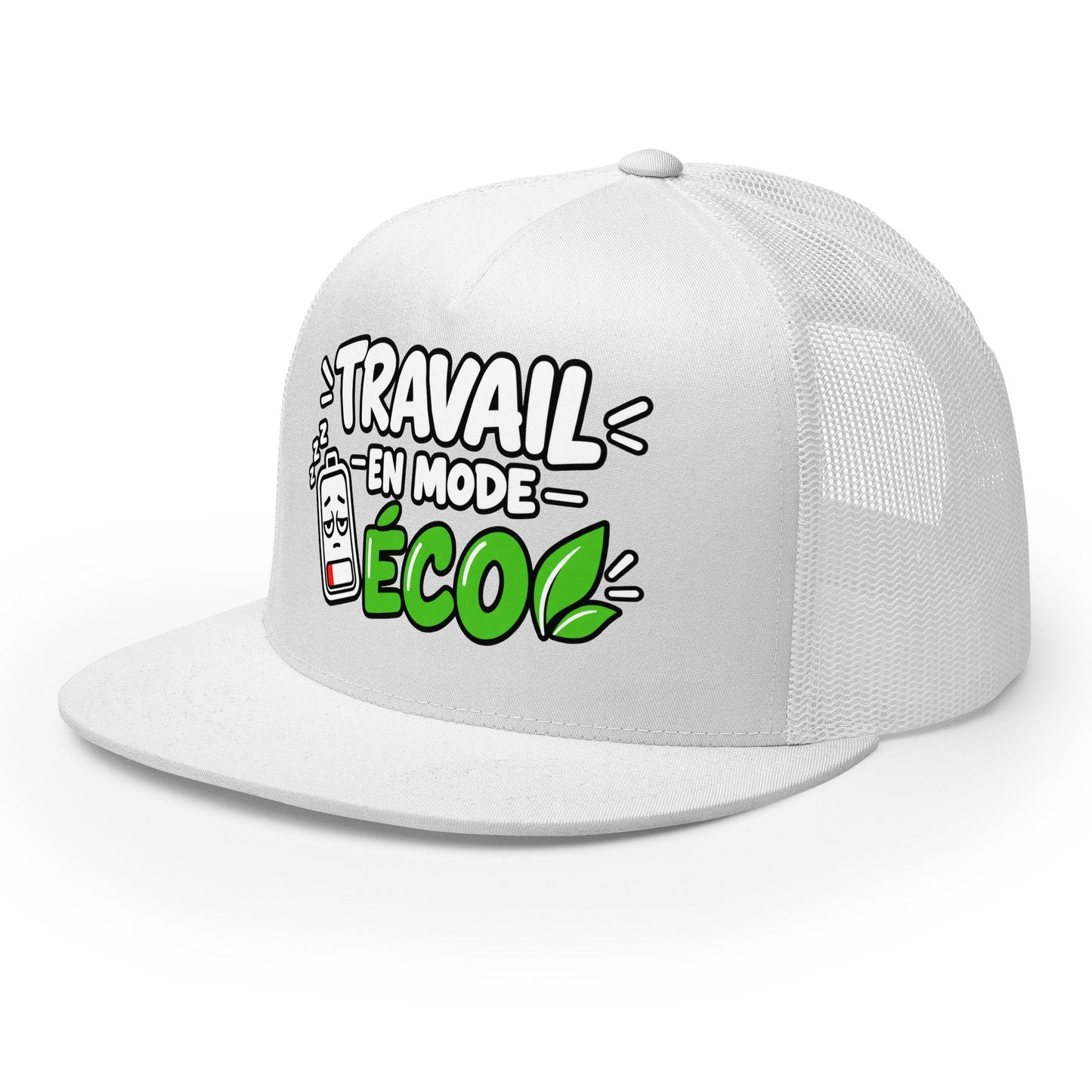 Casquette Trucker, brodée « travail en mode éco », vue de trois quarts, image 58