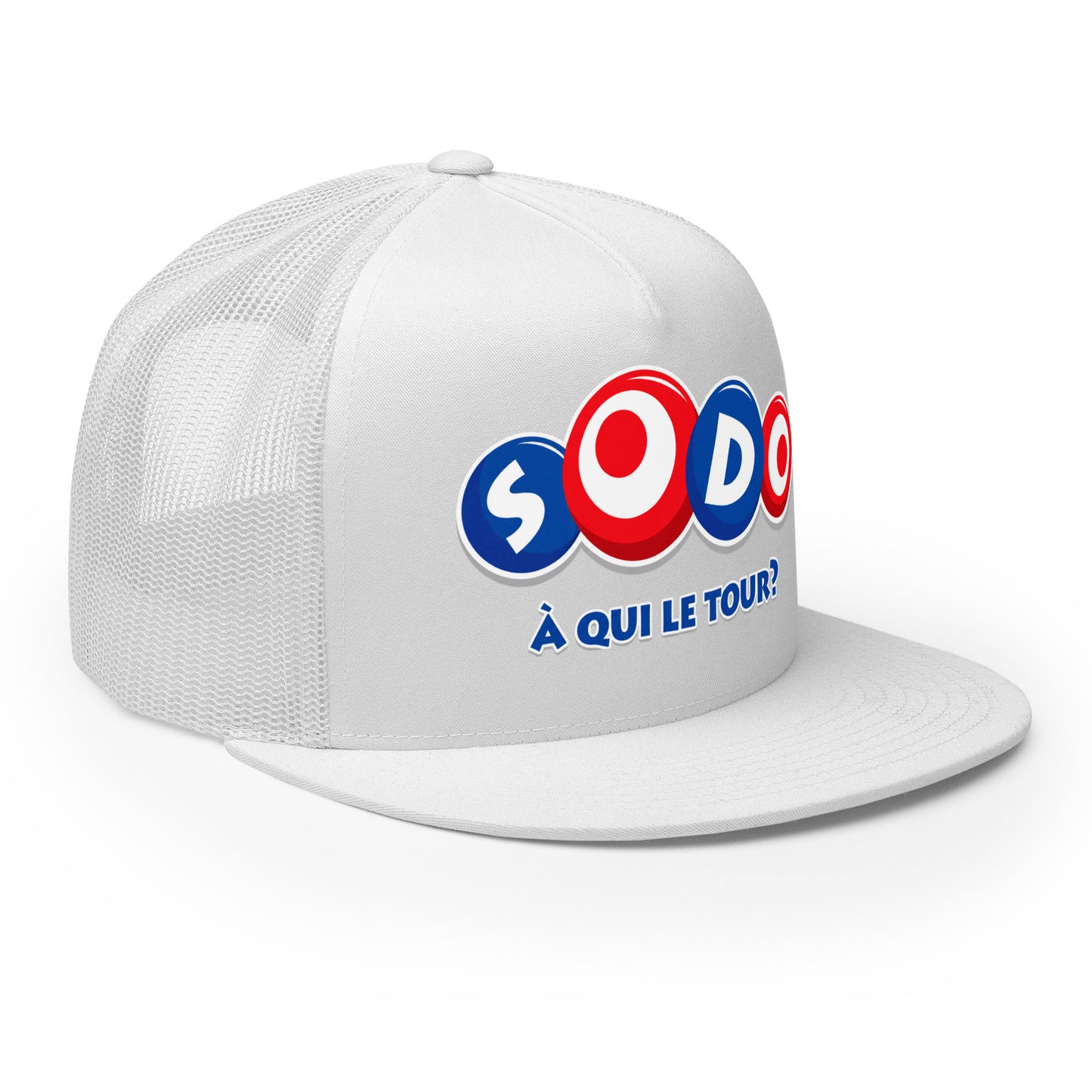 Casquette Trucker, brodée « Sodo, à qui le tour ? », vue de trois quarts, image 40