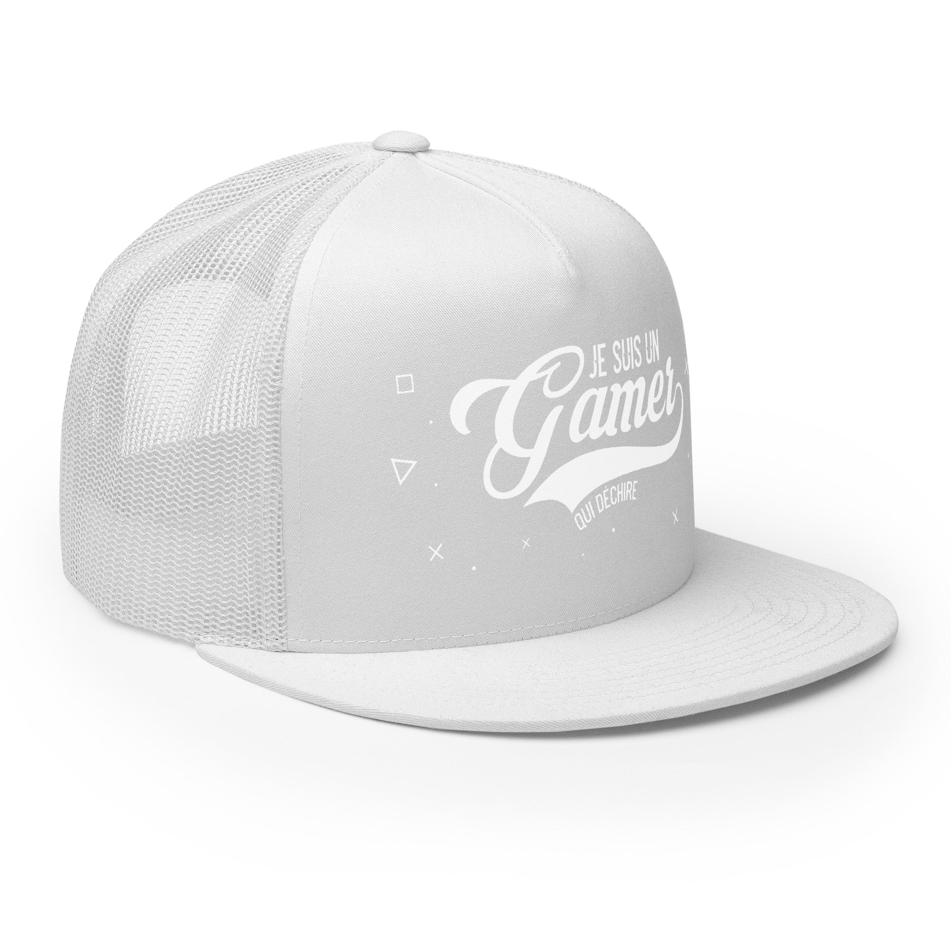Casquette Trucker, brodée « Je suis un gamer qui déchire », vue de trois quarts, image 60
