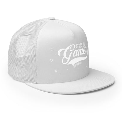 Casquette Trucker, brodée « Je suis un gamer qui déchire », vue de trois quarts, image 60