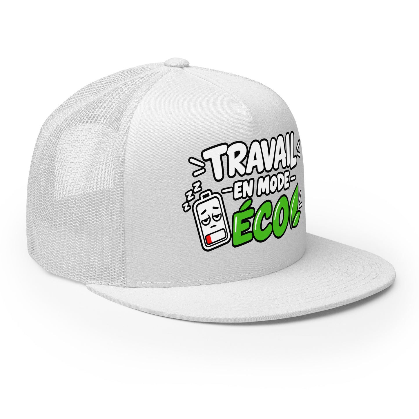 Casquette Trucker, brodée « travail en mode éco », vue de trois quarts, image 60