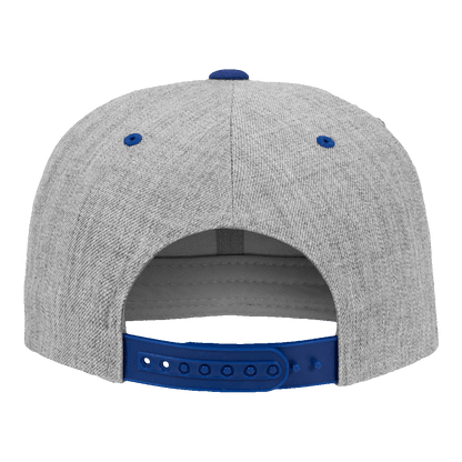 Casquette Flexfit SnapBack bicolore grise et bleue "Cuite accompagnée"