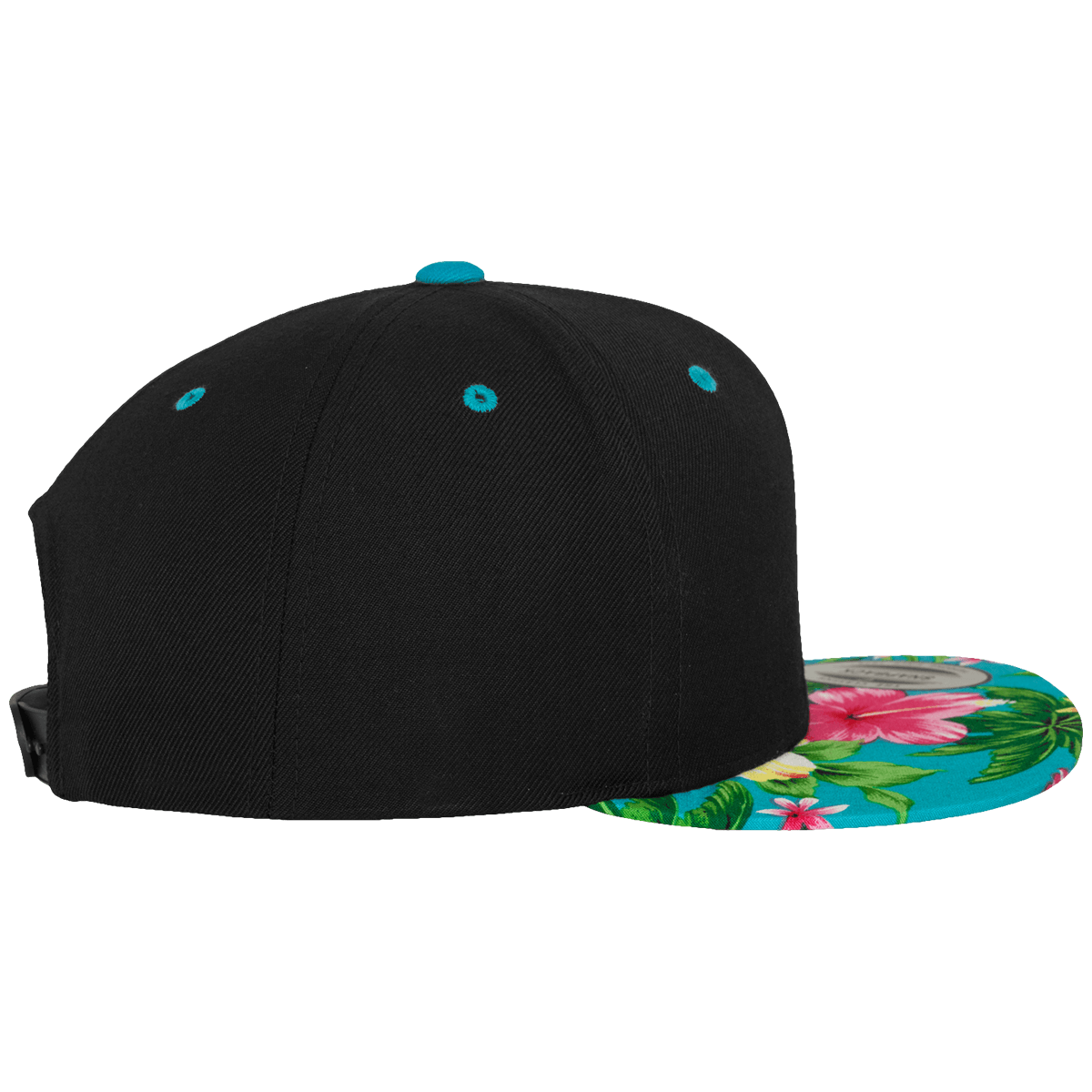 Casquette SnapBack motif Hawaï noire et fleurs "Jeep"