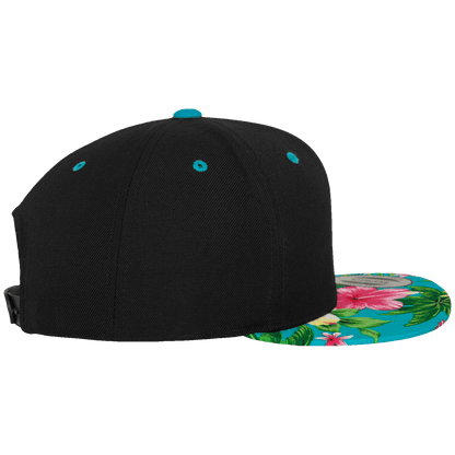 Casquette SnapBack motif Hawaï noire et fleurs "Jeep"