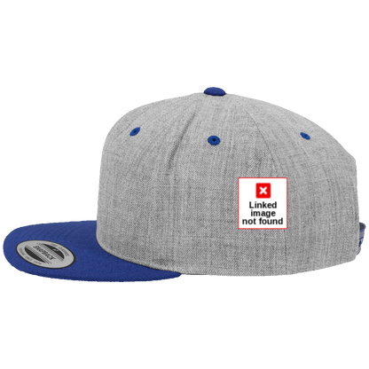 Casquette Flexfit SnapBack grise et bleu "Si tu touches ma barbe, je te touche les seins"