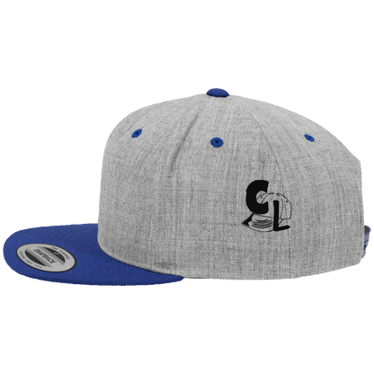 Casquette Flexfit SnapBack bicolore grise et bleue "Cuite accompagnée"