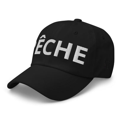 Casquette Baseball, brodée « Pêche », en Noir, vue de trois quarts, image 12