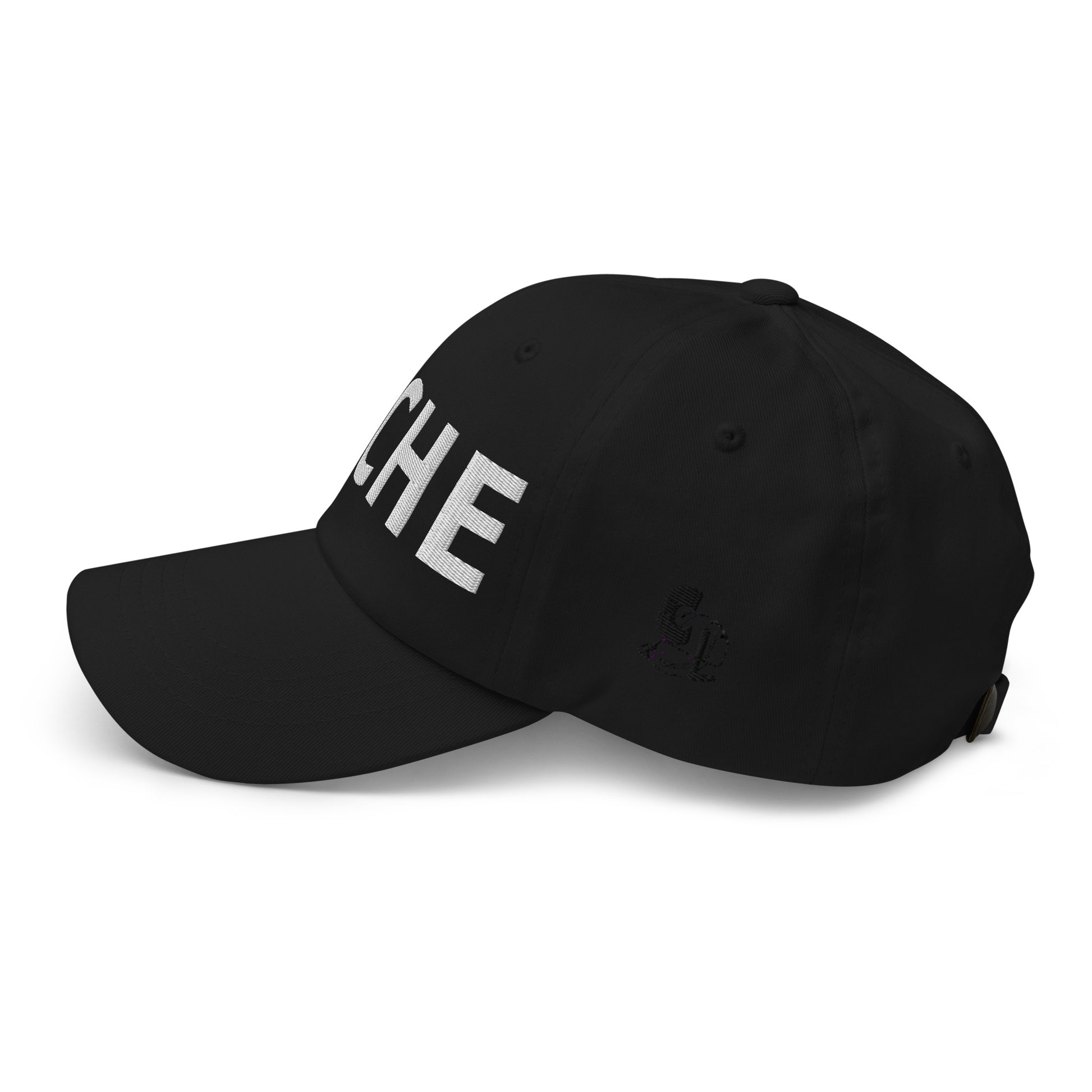 Casquette Baseball, brodée « Pêche », en Noir, vue de côté, image 11