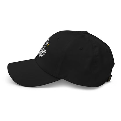 Casquette Baseball, brodée « Debout par accident », en Noir, vue de côté, image 5