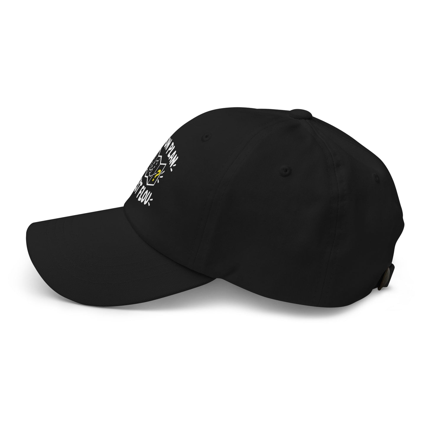 Casquette Baseball, brodée « J'ai un plan, il est flou », en Noir, vue de côté, image 5