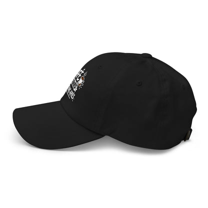Casquette Baseball, brodée « Café d'abord, questions après », en Noir, vue de côté, image 5