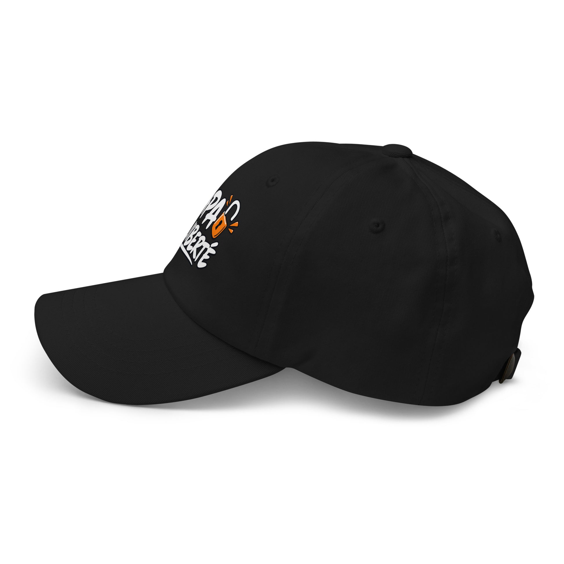 Casquette Baseball, brodée « Papa en liberté », en Noir, vue de côté, image 5