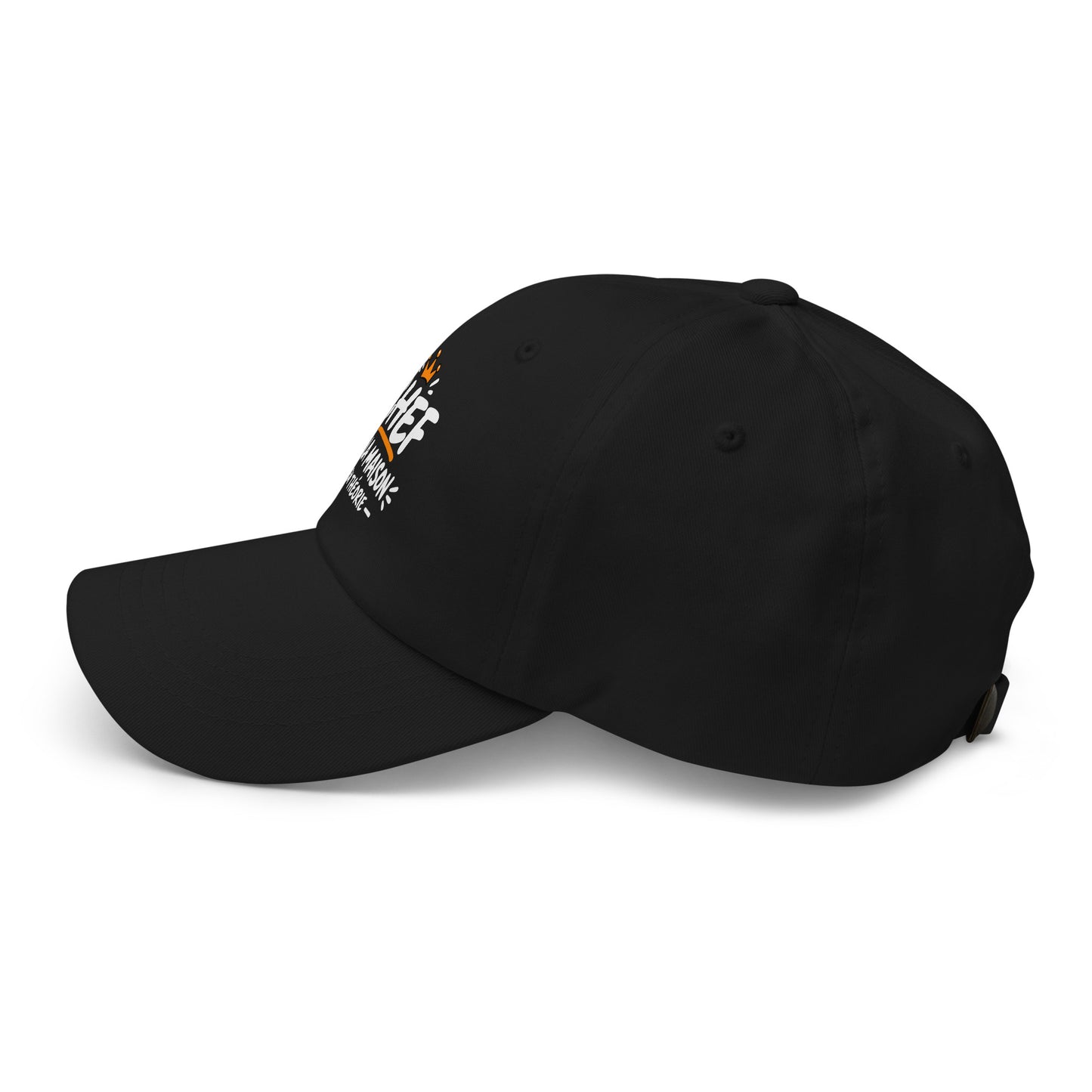 Casquette Baseball, brodée « Chef à la maison, en théorie », en Noir, vue de côté, image 5