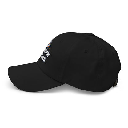 Casquette Baseball, brodée « Glaçons prêts, soirée lancée », en Noir, vue de côté, image 5
