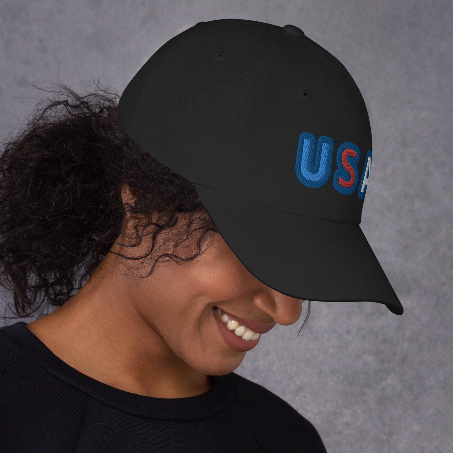 Casquette de Baseball de couleur noire "USA"