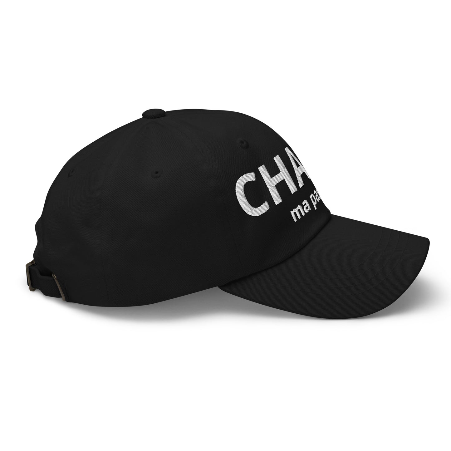 Casquette Baseball, brodée « Chasse ma passion », en Noir, vue de côté, image 10
