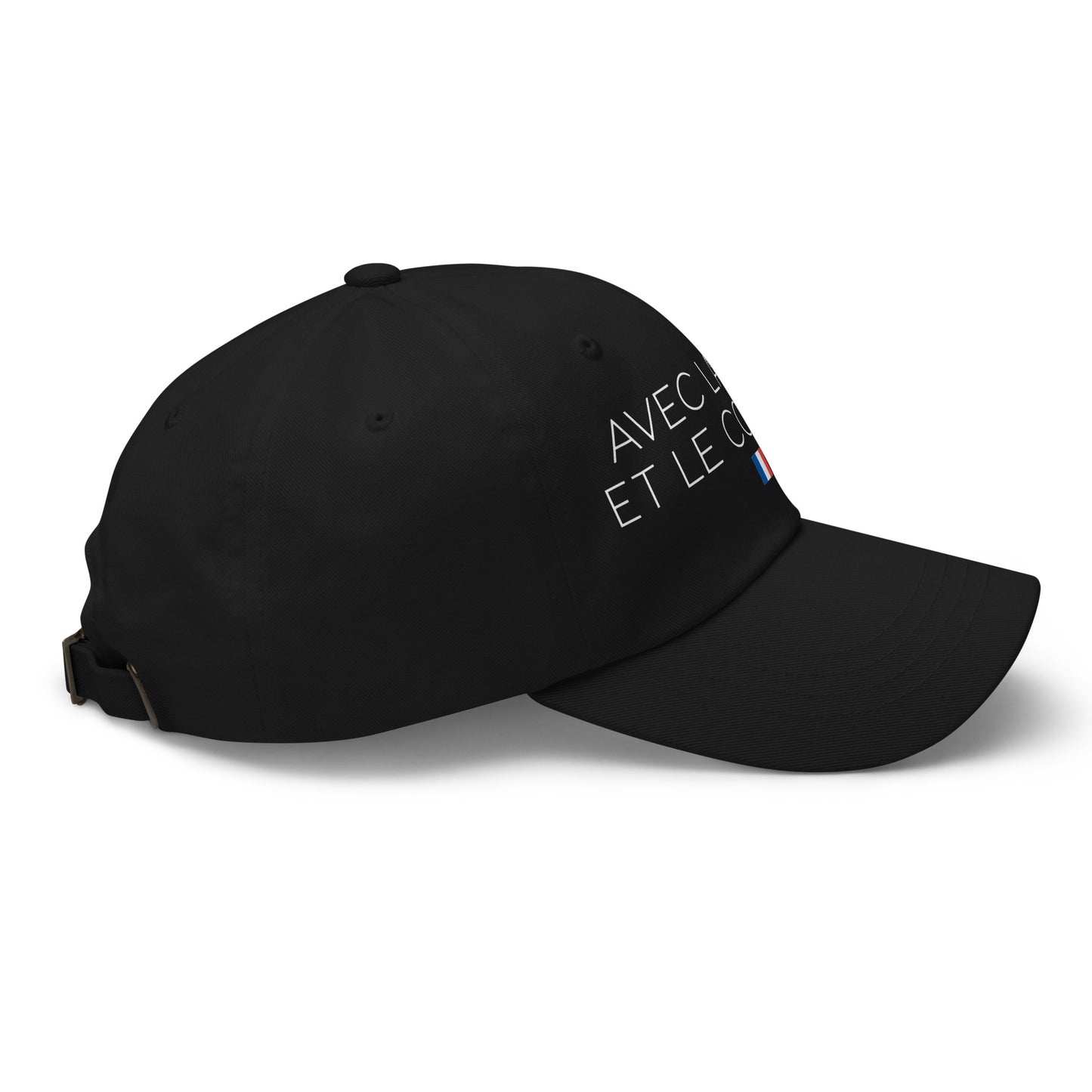 Casquette Baseball, brodée « Avec la bite et le couteau », en Noir, vue de côté, image 7