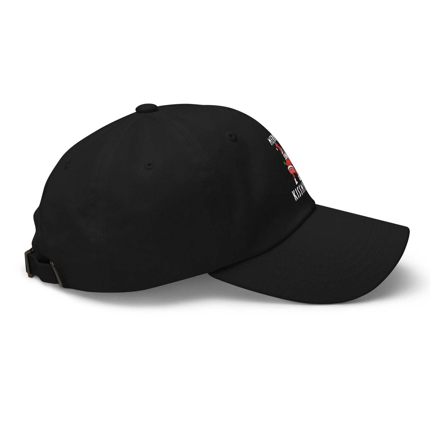 Casquette Baseball, brodée « Merry kiss my ass », en Noir, vue de côté, image 6