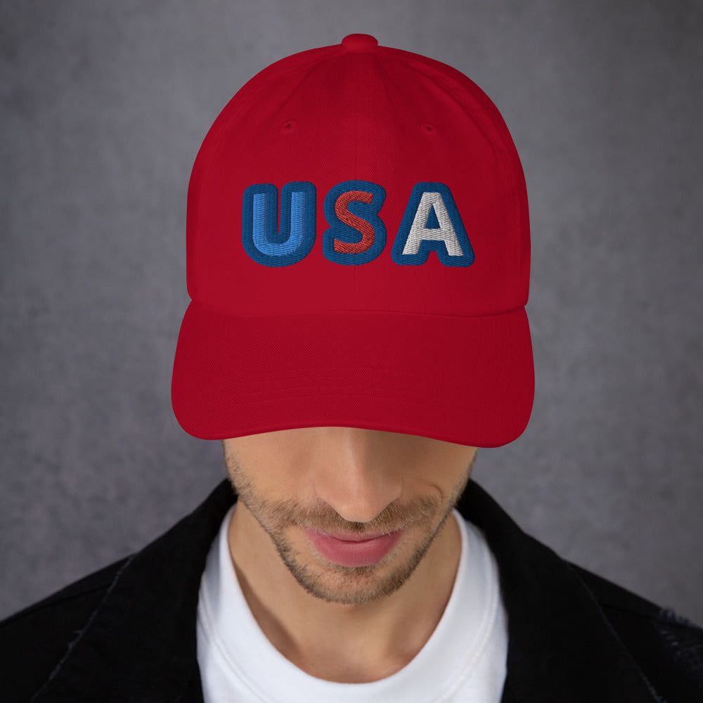 Casquette de Baseball de couleur rouge "USA"