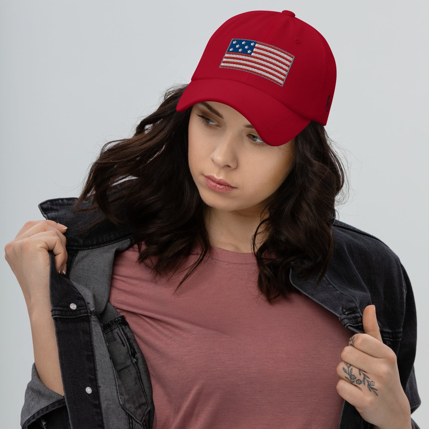 Casquette de Baseball de couleur rouge "Drapeau Américain"